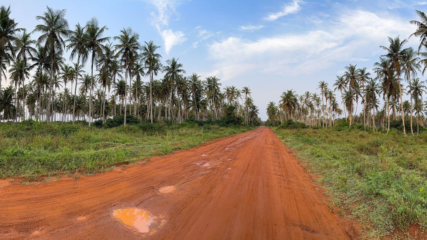 Orange dir road, Ivory Coast, West Africa