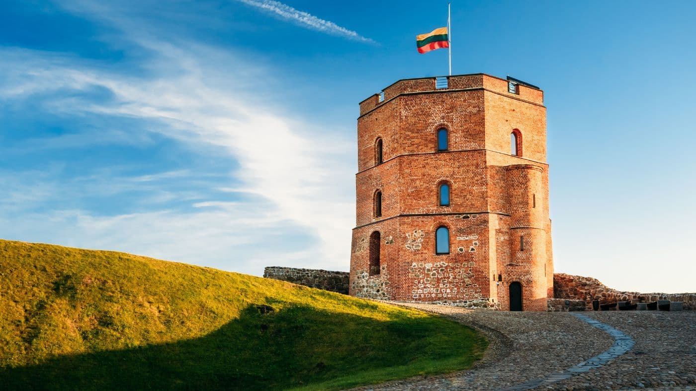 Tower Of Gediminas (Gedimino) In Vilnius, Lithuania.