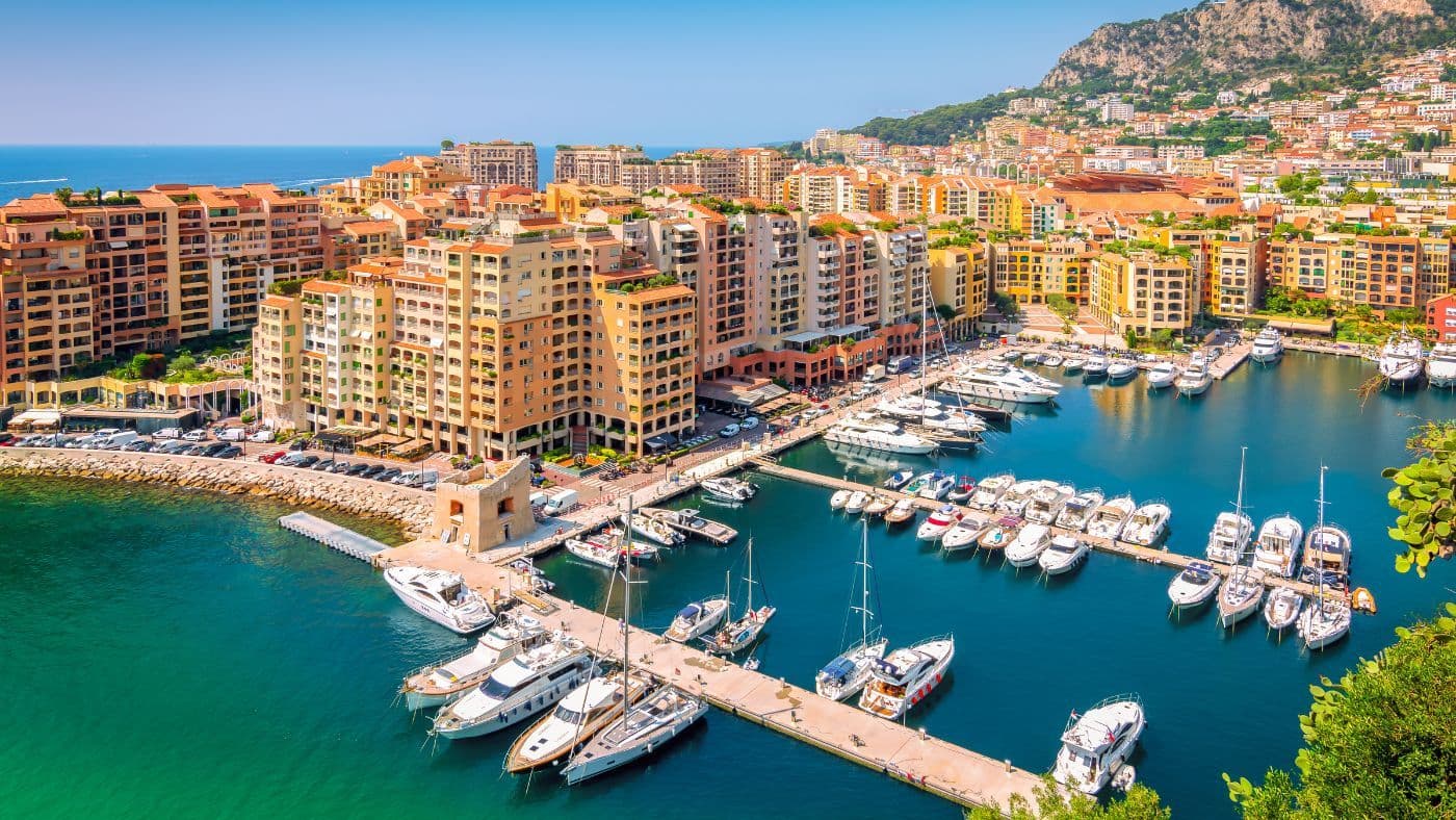 Aerial view of Fontvieille, Monaco