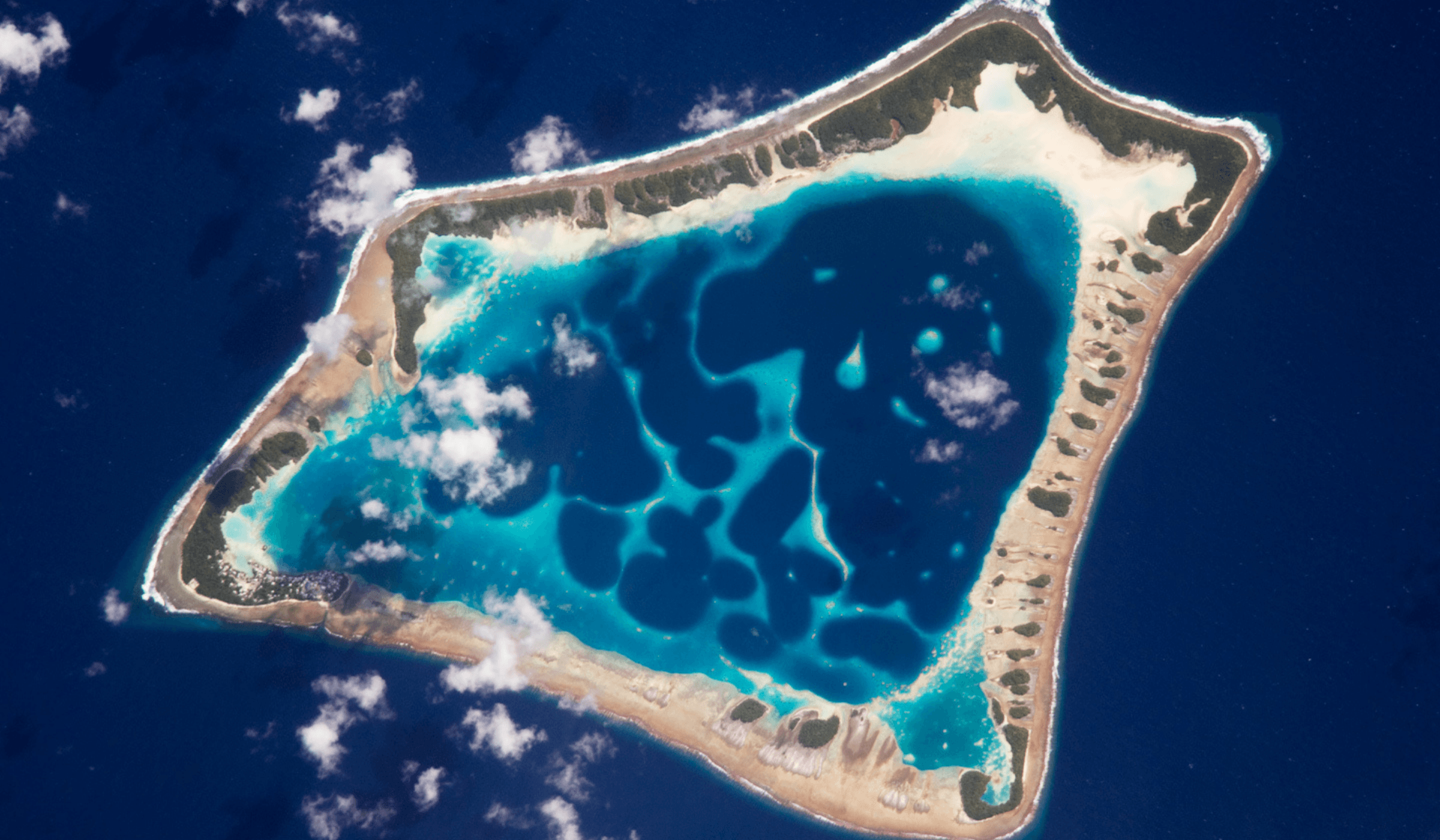 Aerial view of Tokelau atoll.